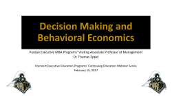 Decision Making and Behavioral Economics