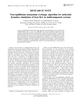 RESEARCH NOTE Non-equilibrium momentum exchange