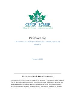 Palliative Care: A vital service with clear economic, health and social
