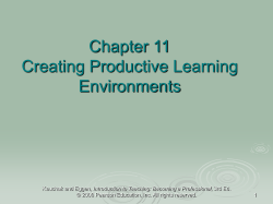 Chapter 11 Creating Productive Learning Environments