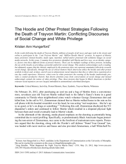 The Hoodie and Other Protest Strategies Following the Death of