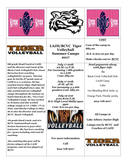 2017 Summer Camp Flyer - Black Creek Volleyball Club