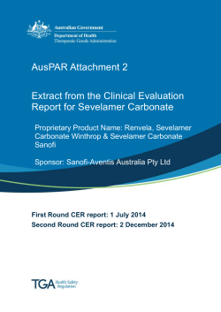 Sevelamer carbonate - Therapeutic Goods Administration (TGA)