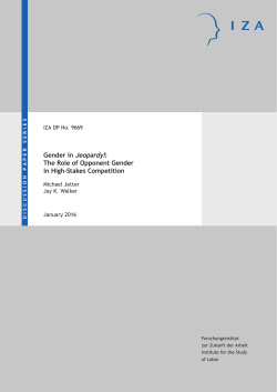 Gender in Jeopardy!: The Role of Opponent Gender in High