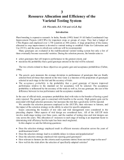 3 Resource Allocation and Efficiency of the Varietal Testing System