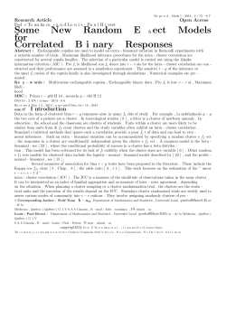 Some New Random E ff ect Models for Correlated B i nary