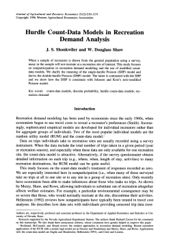 Hurdle Count-Data Models in Recreation Demand