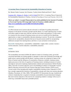 A Learning Theory Framework for Sustainability