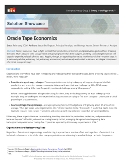 ESG: Oracle Tape Economics