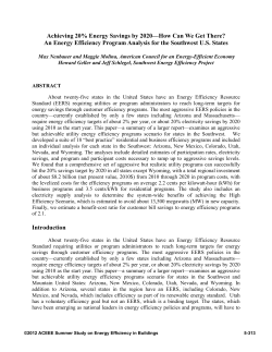Achieving 20% Energy Savings by 2020-How Can We Get