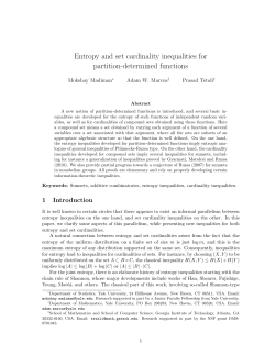 "Entropy and set cardinality inequalities for partition