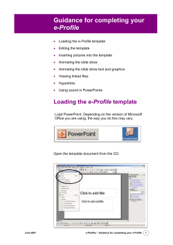 Guidance for completing your e