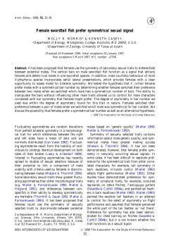 Female swordtail fish prefer symmetrical sexual