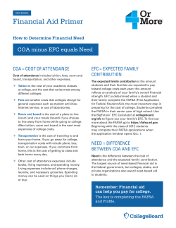 Financial Aid Primer How to Determine Financial Need