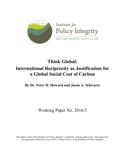 International Reciprocity as Justification for a Global Social Cost of