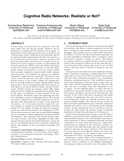 Cognitive Radio Networks: Realistic or Not?