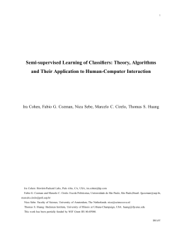 Semi-supervised Learning of Classifiers: Theory, Algorithms and