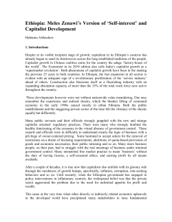 Meles Zenawi`s Version of `Self-interest` and Capitalist