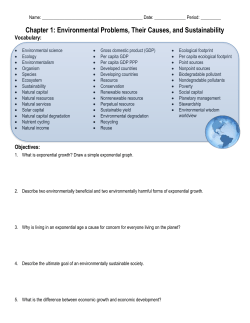 Chapter 1: Environmental Problems, Their Causes, and