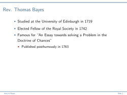 Introduction to Bayes: Bayes theorem
