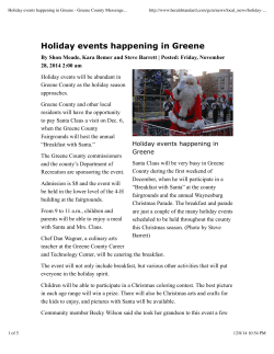 Holiday events happening in Greene