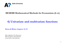 4) Univariate and multivariate functions