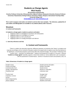 Students as Producers and as Change Agents