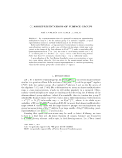 QUASI-REPRESENTATIONS OF SURFACE GROUPS 1