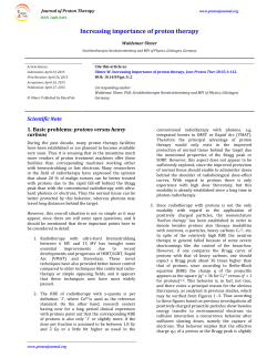 Increasing importanc Increasing importance of proton therapy erapy