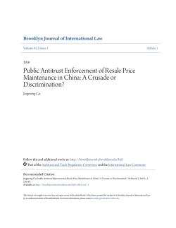 Public Antitrust Enforcement of Resale Price