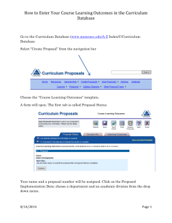 How to Enter Outcomes (CLO) in the Curriculum Database