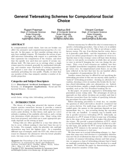 General Tiebreaking Schemes for Computational Social Choice