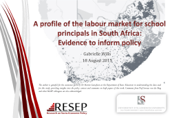 A profile of the labour market for school principals in South Africa