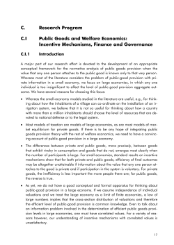 Public Goods and Welfare Economics