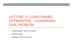 lecture 12: constrained optimization &ndash; lagrangian dual problem