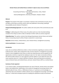 Domain theory and method theory revisited