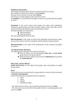 Chapter 11 : output and costs