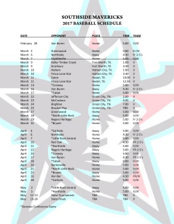 DATE OPPONENT PLACE TIME TEAM February 28 Van Buren