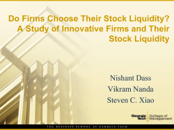 A Study of Innovative Firms and Their Stock Liquidity