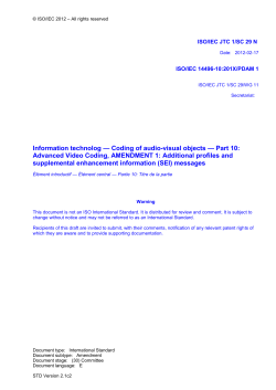 ISO/IEC JTC 1/SC 29 N