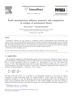 Profit maximization, industry structure, and competition: A critique of