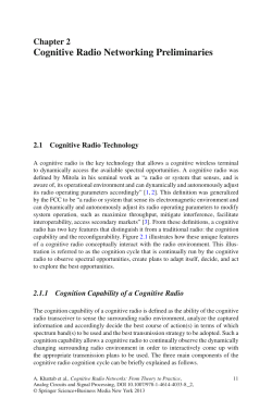 Cognitive Radio Networking Preliminaries