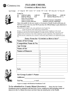 Set Dancing Entry Form Amended 2014