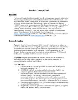 Proof of Concept Fund - South Dakota Board of Regents