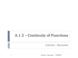 A.1.2 &ndash; Continuity of Functions