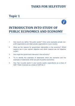 TASKS FOR SELFSTUDY Topic 1 INTRODUCTION INTO