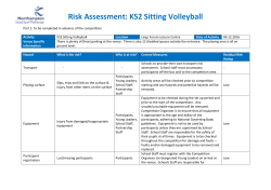 Risk Assessment: KS2 Sitting Volleyball