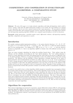 COMPETITION AND COOPERATION IN EVOLUTIONARY