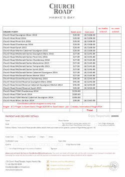Order Form - Church Road Wines