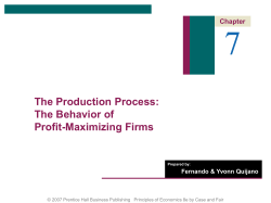 The Production Process: The Behavior of Profit-Maximizing